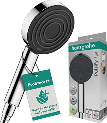 hansgrohe Duschkopf Pulsify S, Duschbrause wassersparend, 1 Strahlart, Antikalk-Funktion, Chrom, Kunststoff im Sale